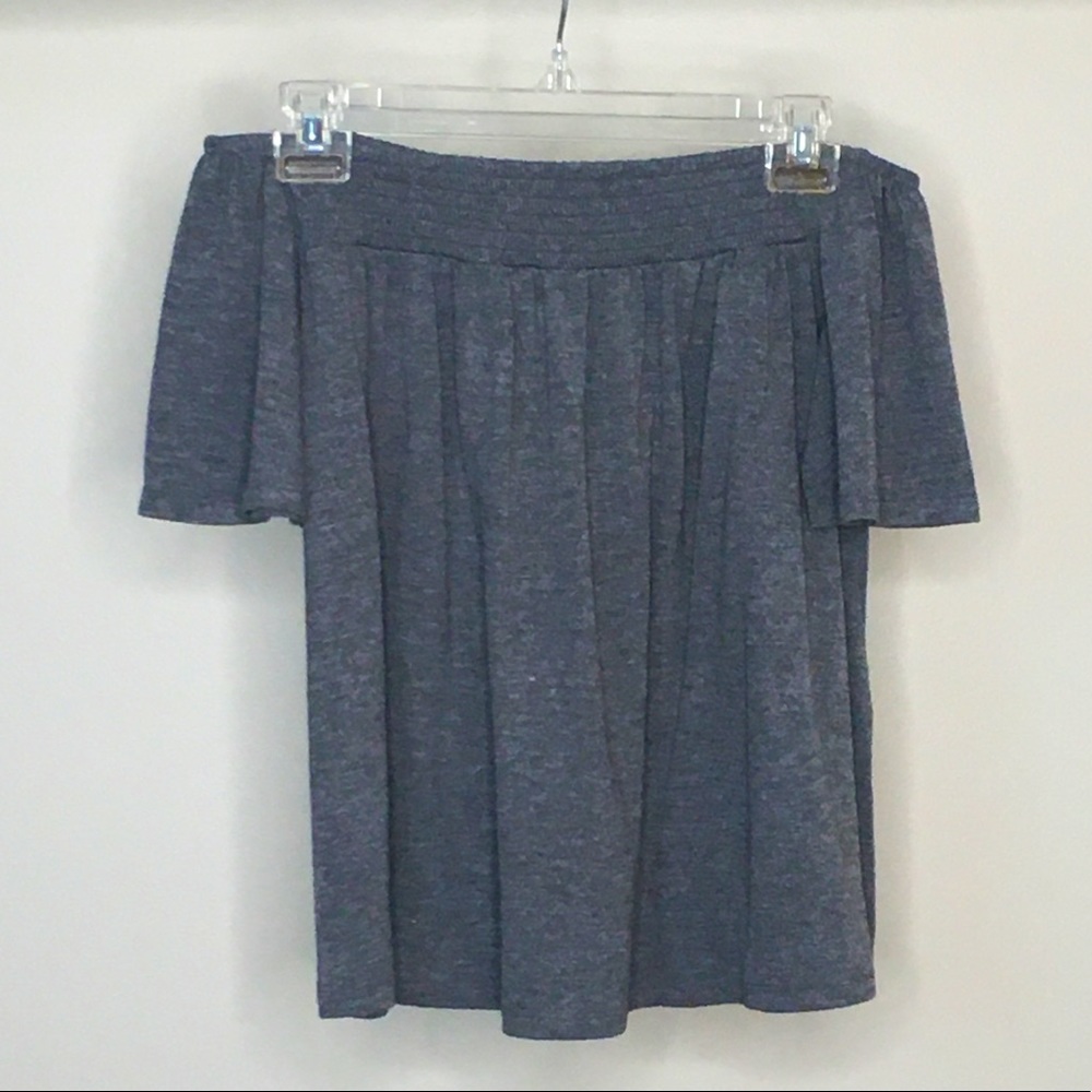SO RELAXED Gray Off the Shoulder Top